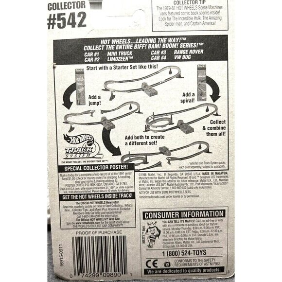 Die Cast Hot Wheels 1997 Limozeen #542 Biff! Bam! Boom! Series #2 of 4 Blue VTG - Picture 3 of 5